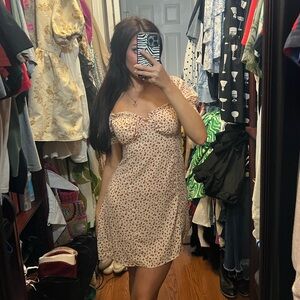 Puff sleeve floral mini milk maid dress